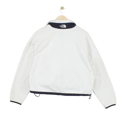 Womens 1/4 Zip Fleece Pocket Cropped Relaxed Fit