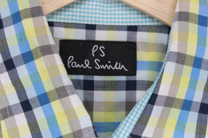 Mens Plaid Shirt Casual Short Sleeve Designer