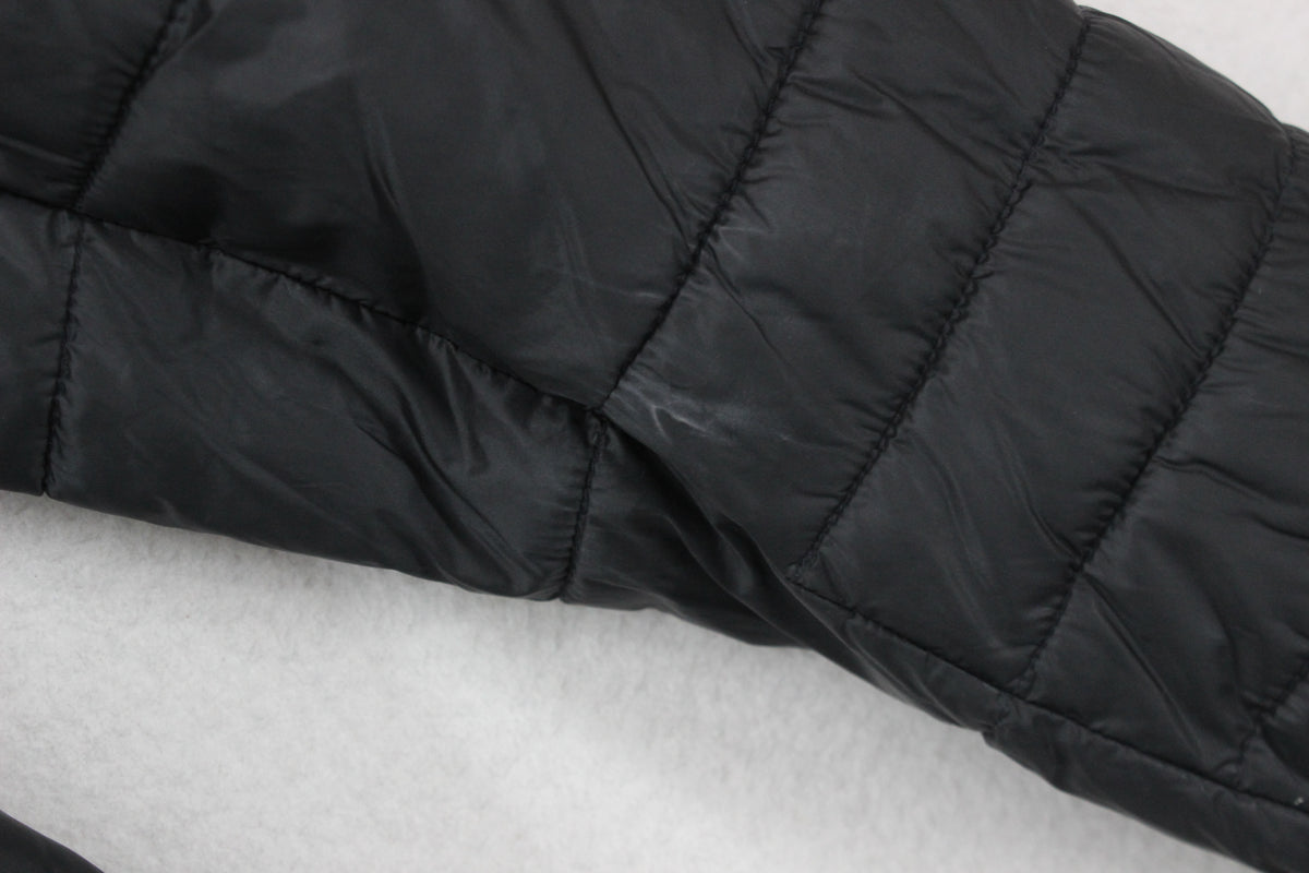Womens Quilted Jacket Hooded Full Zip Faux Fur