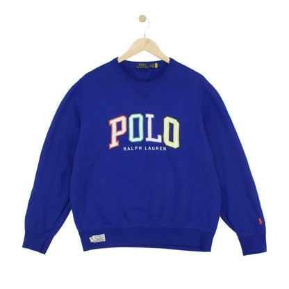 Mens Spell Out Sweatshirt Logo Crew Neck