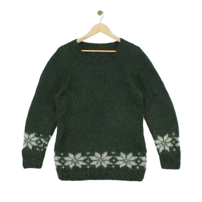Womens Fair Isle Jumper Pattern Long Sleeve Crew Neck