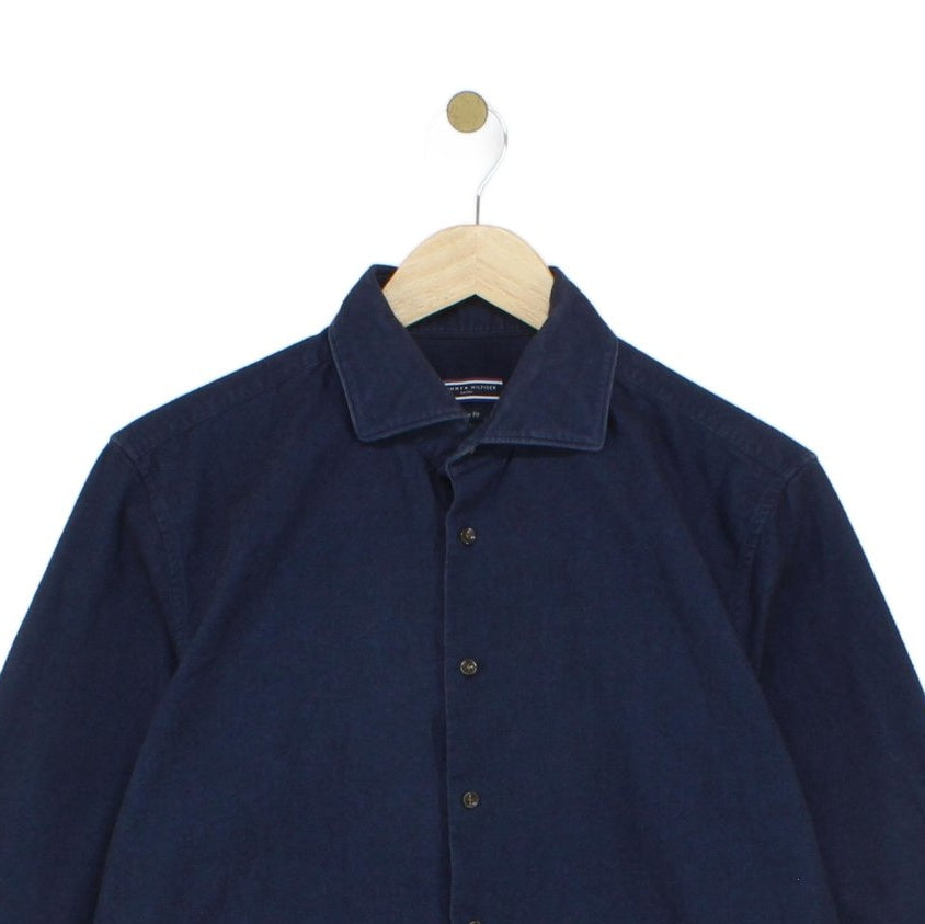 Mens Shirt Slim Fit Button Up Brushed Cotton