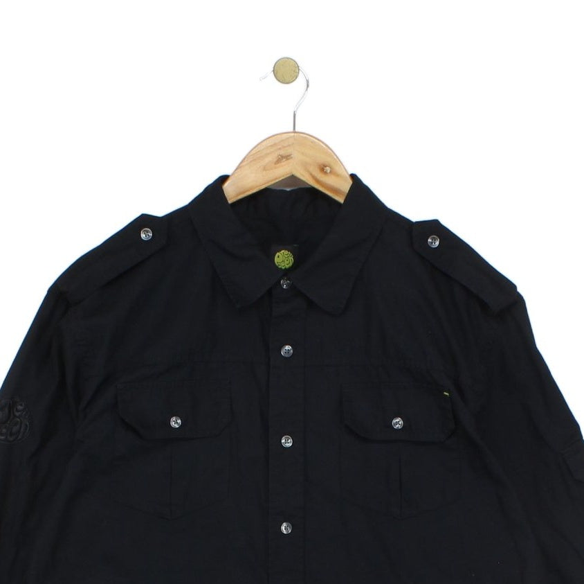 Mens Shirt Long Sleeve Button Up Lapel
