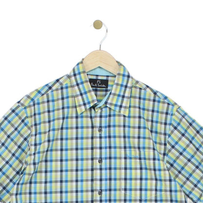 Mens Plaid Shirt Casual Short Sleeve Designer