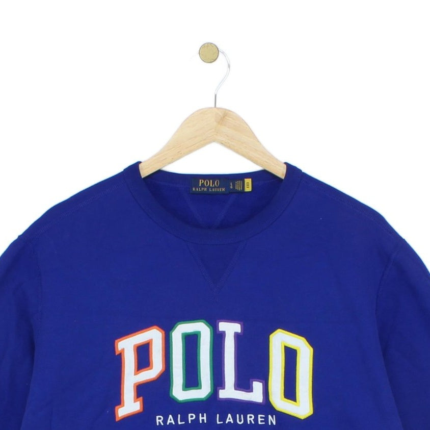 Mens Spell Out Sweatshirt Logo Crew Neck