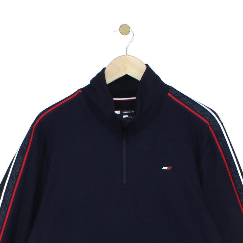 Mens 1/4 Zip Sweatshirt Logo Athletic Stretch