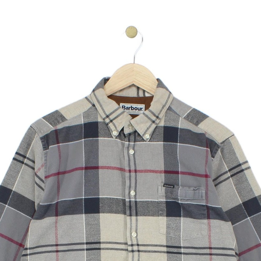 Mens Flannel Plaid Shirt Long Sleeve Tailored