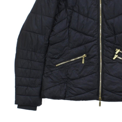 Womens Quilted Jacket Hooded Full Zip Faux Fur