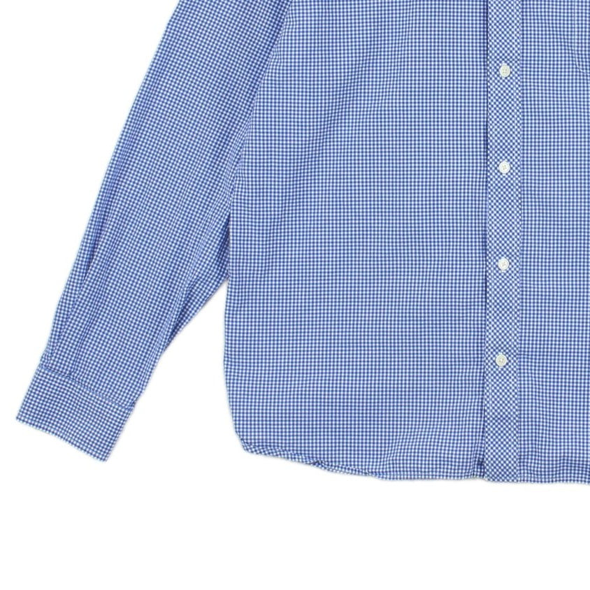 Mens Check Shirt Button Down Long Sleeve Cotton