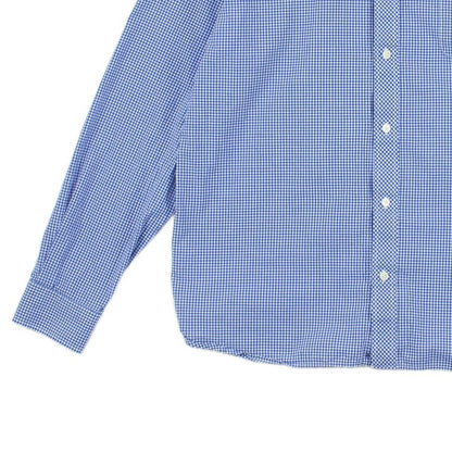 Mens Check Shirt Button Down Long Sleeve Cotton