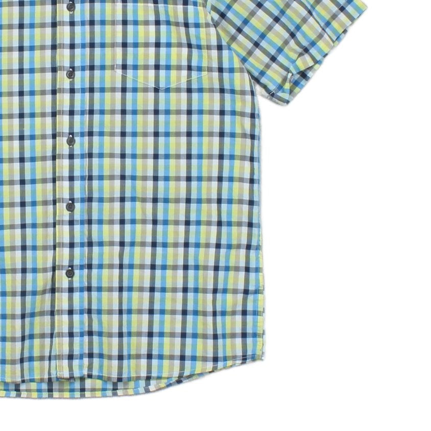 Mens Plaid Shirt Casual Short Sleeve Designer
