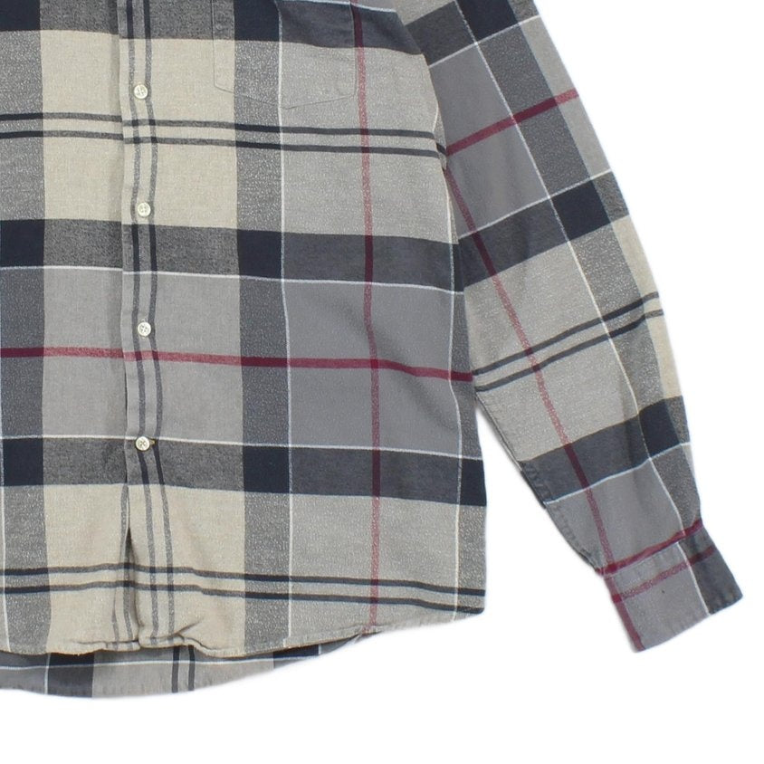 Mens Flannel Plaid Shirt Long Sleeve Tailored