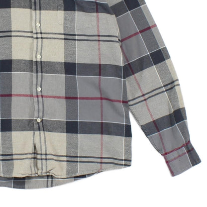 Mens Flannel Plaid Shirt Long Sleeve Tailored