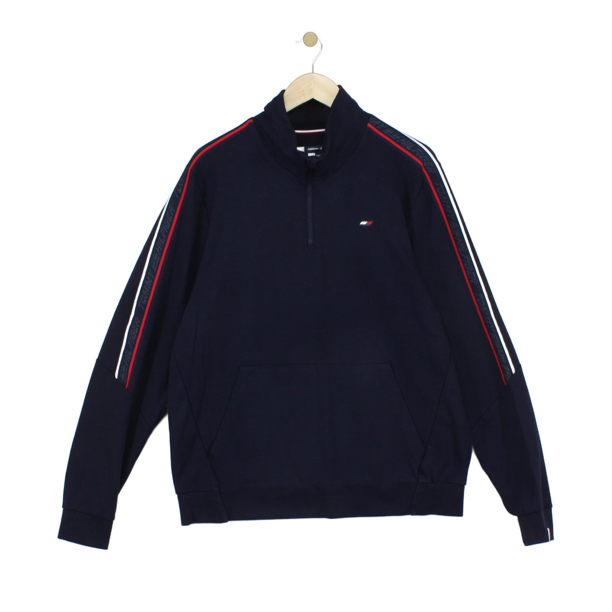 Mens 1/4 Zip Sweatshirt Logo Athletic Stretch
