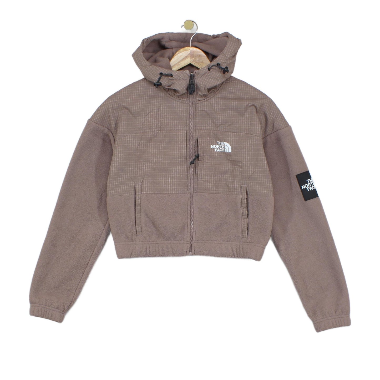 Womens Fleece Jacket Hooded Outdoor Cropped
