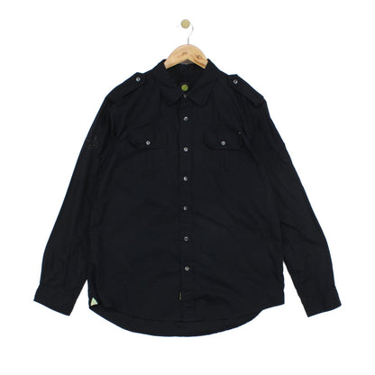 Mens Shirt Long Sleeve Button Up Lapel