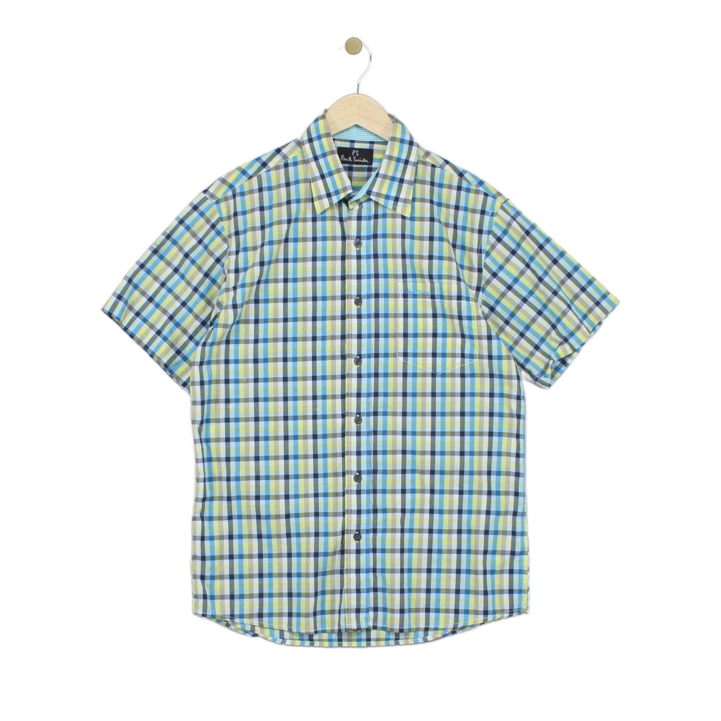 Mens Plaid Shirt Casual Short Sleeve Designer