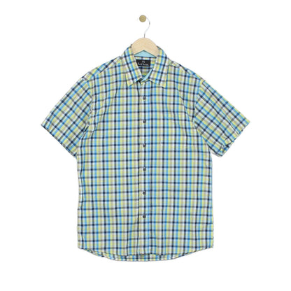Mens Plaid Shirt Casual Short Sleeve Designer