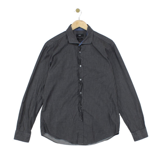 Mens Shirt Slim Fit Long Sleeve