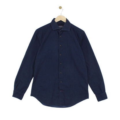 Mens Shirt Slim Fit Button Up Brushed Cotton