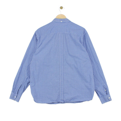 Mens Check Shirt Button Down Long Sleeve Cotton