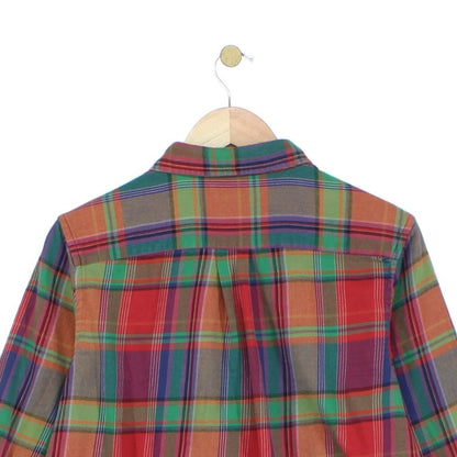Mens Plaid Shirt Button-Up Long Sleeve