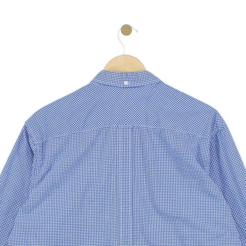 Mens Check Shirt Button Down Long Sleeve Cotton