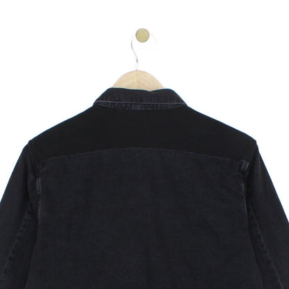 Mens Denim Shirt Slim Fit Long Sleeve Snap