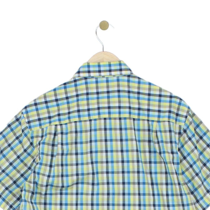 Mens Plaid Shirt Casual Short Sleeve Designer