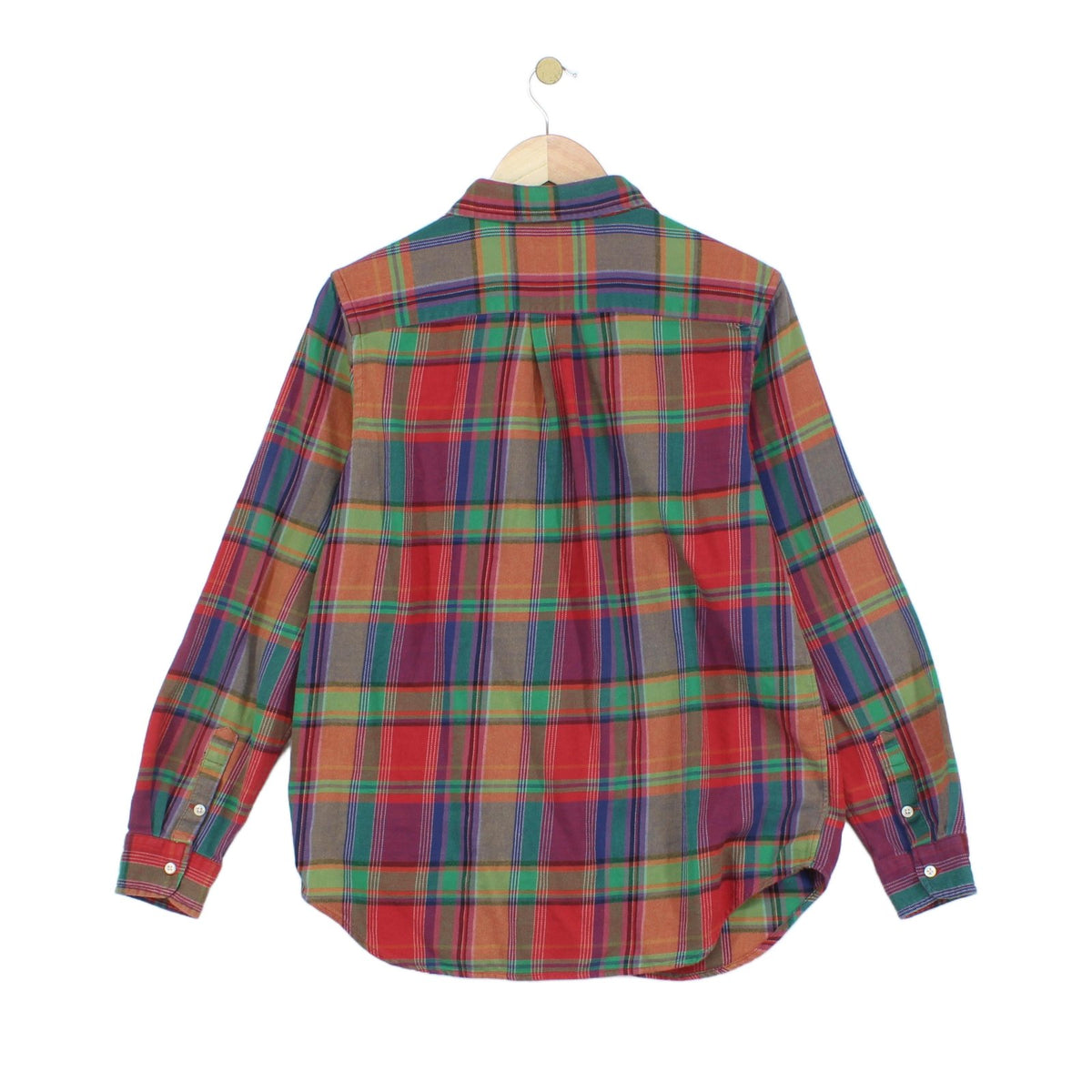 Mens Plaid Shirt Button-Up Long Sleeve