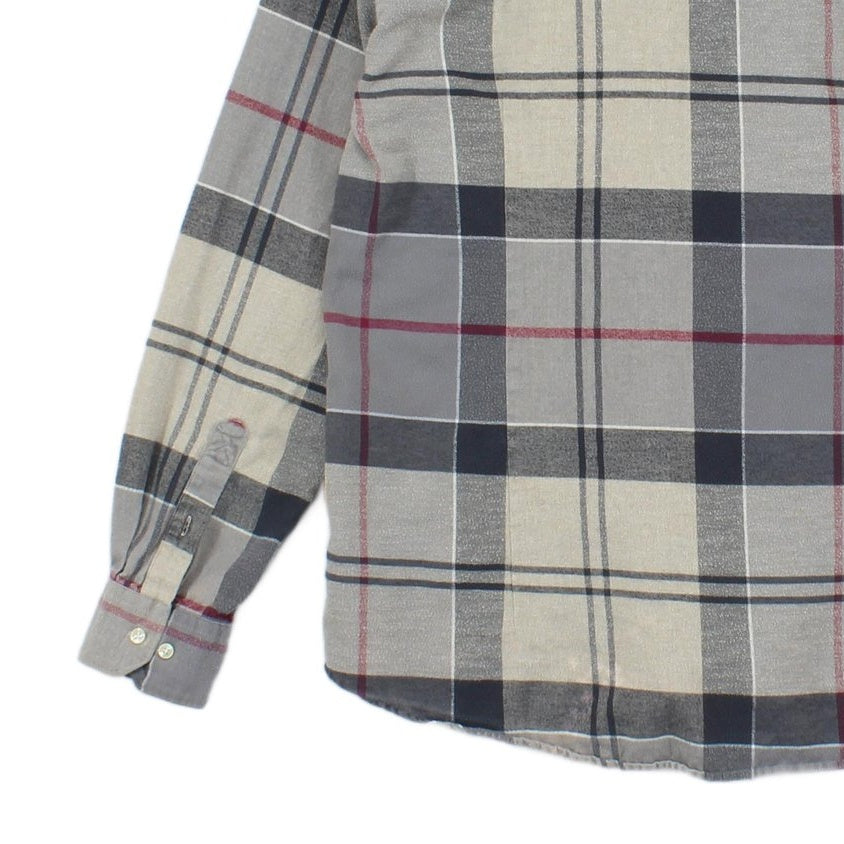 Mens Flannel Plaid Shirt Long Sleeve Tailored