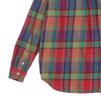 Mens Plaid Shirt Button-Up Long Sleeve