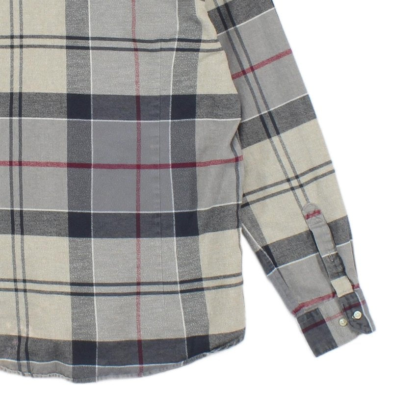 Mens Flannel Plaid Shirt Long Sleeve Tailored
