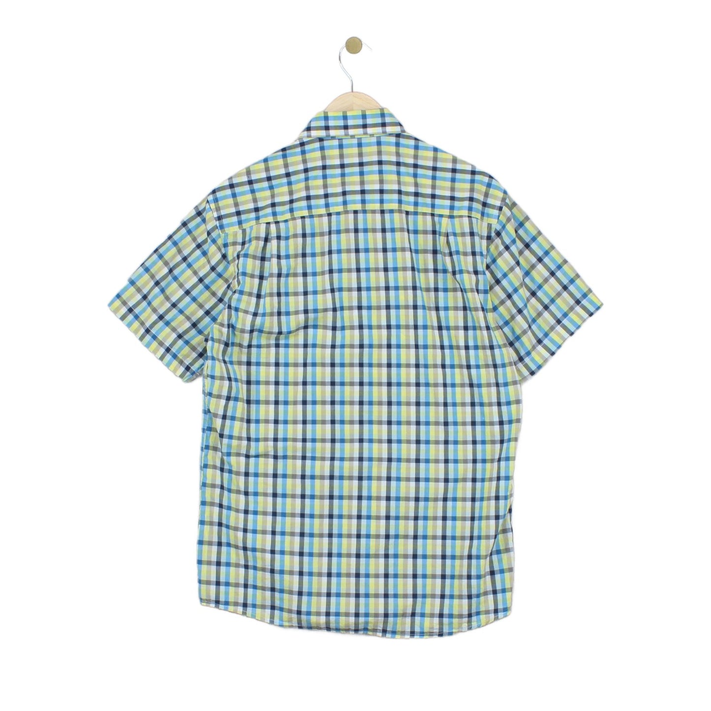 Mens Plaid Shirt Casual Short Sleeve Designer