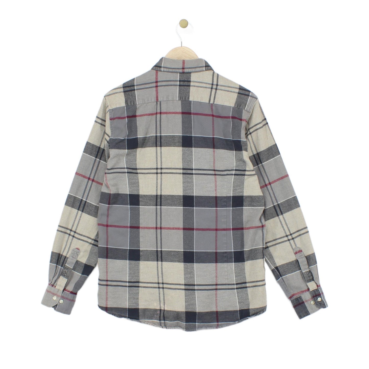 Mens Flannel Plaid Shirt Long Sleeve Tailored