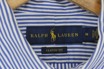 Mens Striped Shirt Short Sleeve Button Up Classic Fit