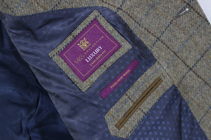 Mens Tweed Blazer Check Wool