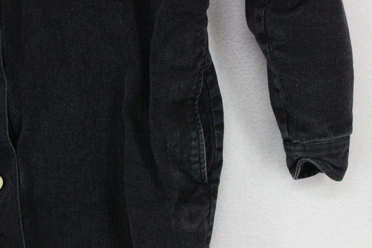 Womens Sherpa Denim Jacket Outerwear Long