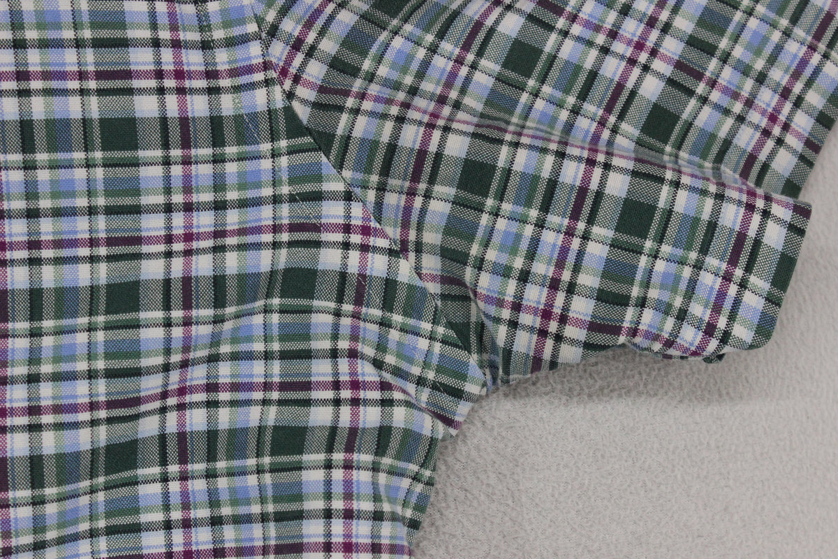 Mens Shirt Slim Fit Short Sleeve Check
