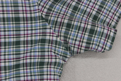 Mens Shirt Slim Fit Short Sleeve Check