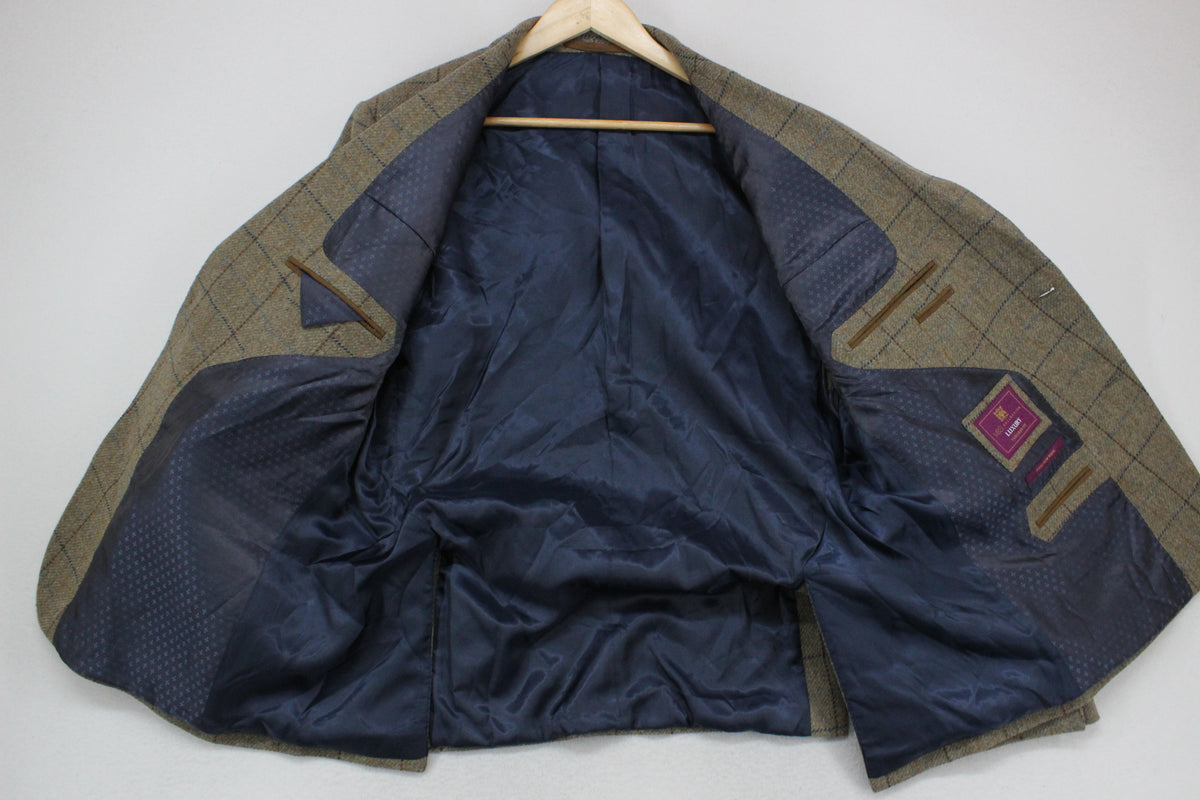 Mens Tweed Blazer Check Wool