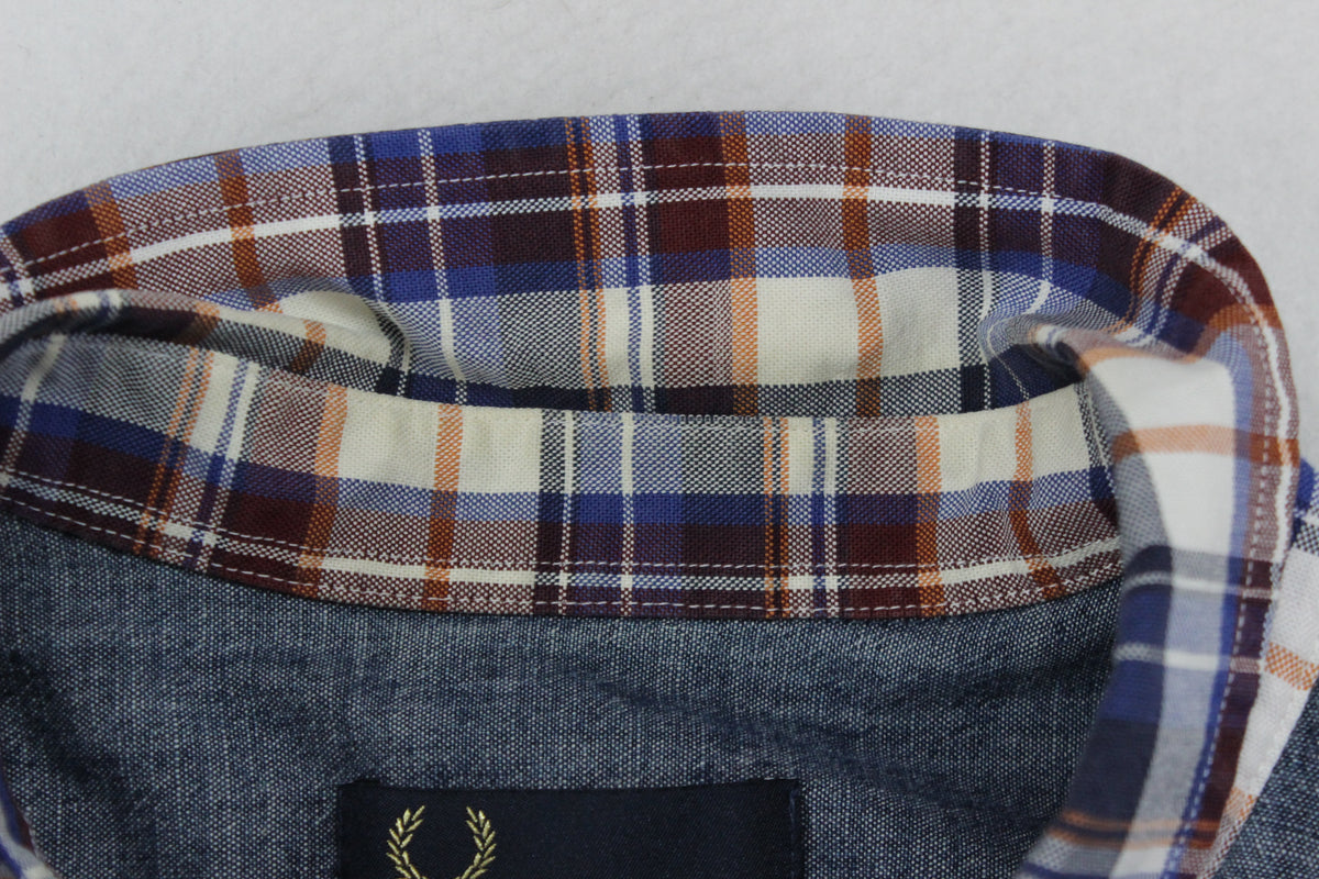Mens Chambray Shirt Slim Fit Button Down Long Sleeve