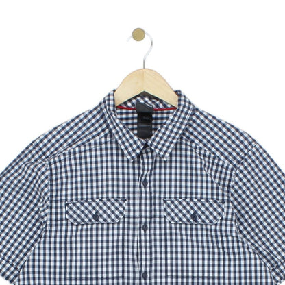 Mens Shirt Check Casual Short Sleeve Stretch