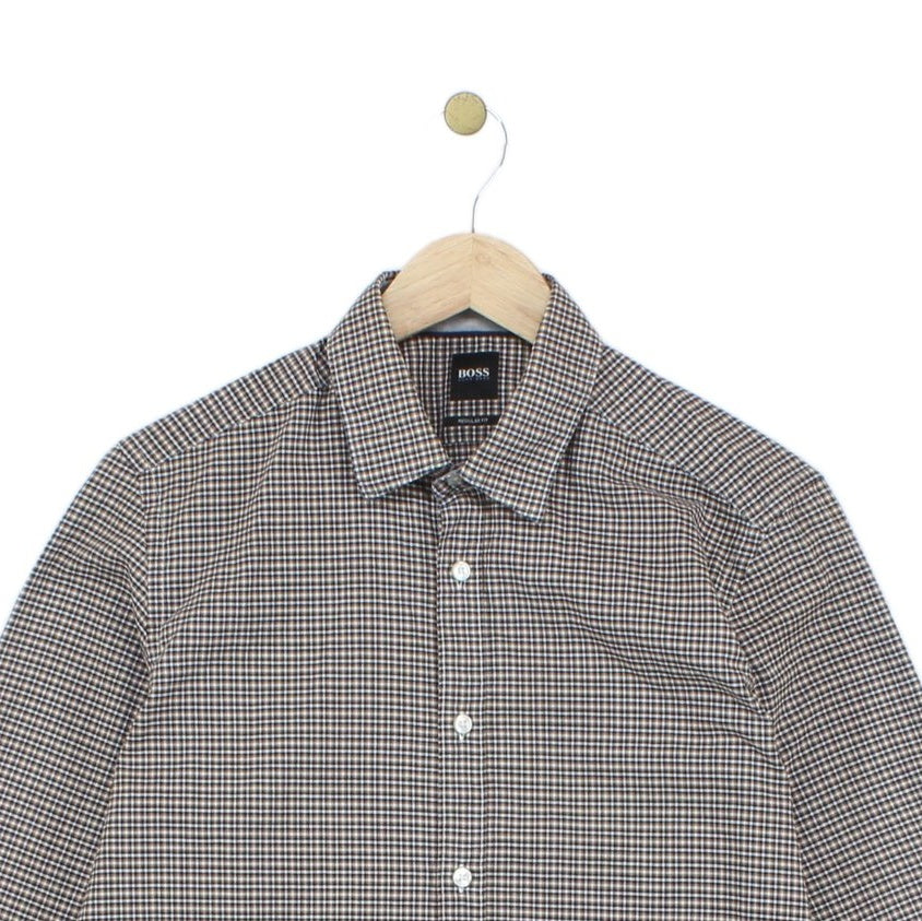 Mens Check Shirt Long Sleeve Regular Fit