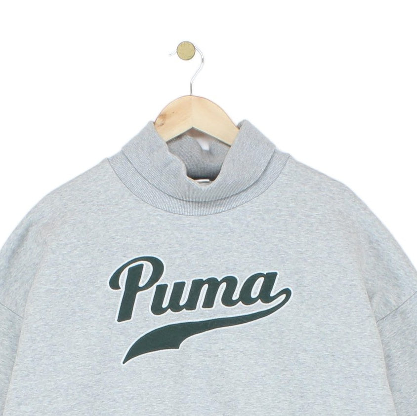Womens Oversized Sweatshirt Spell Out Logo Roll Neck