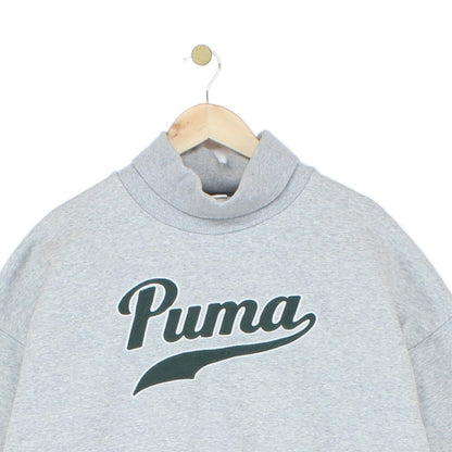 Womens Oversized Sweatshirt Spell Out Logo Roll Neck