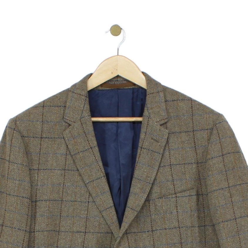 Mens Tweed Blazer Check Wool