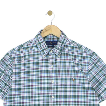 Mens Shirt Slim Fit Short Sleeve Check