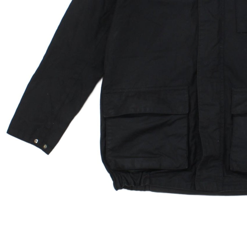 Boys Waxed Jacket Hooded Full Zip Motorcycle Cotton