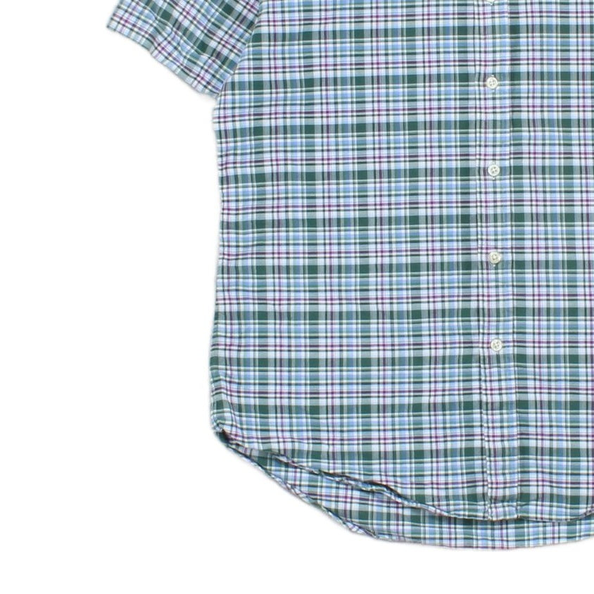 Mens Shirt Slim Fit Short Sleeve Check